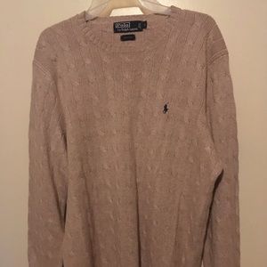 Vintage Polo Ralph Lauren Sweater Sz L Knit Tan